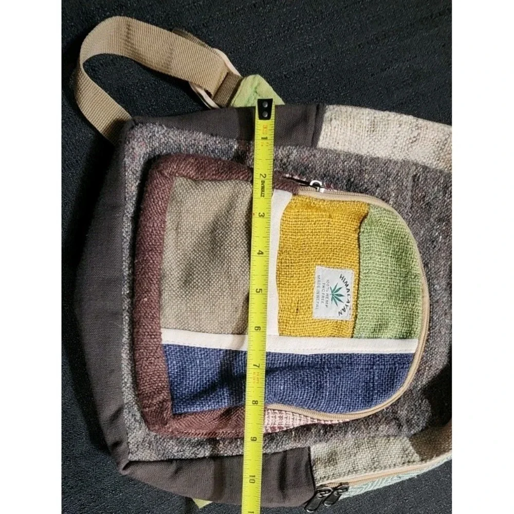 Himalayan Hemp THC Free Multi‎ Color Handmade Backpack Hippy Boho Nature Smoke